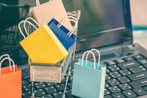 Einkaufstaschen, Onlineshop